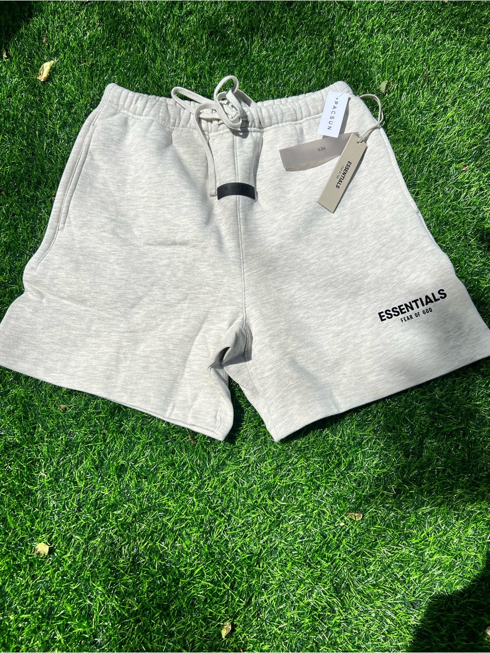 ESSENTIALS Men's Light Gray Fleece Athletic Shorts
